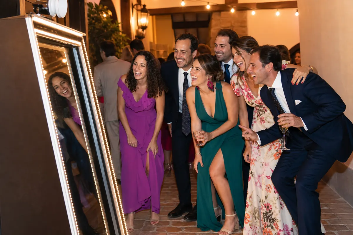 Espejo mágico en fiesta de boda Girona